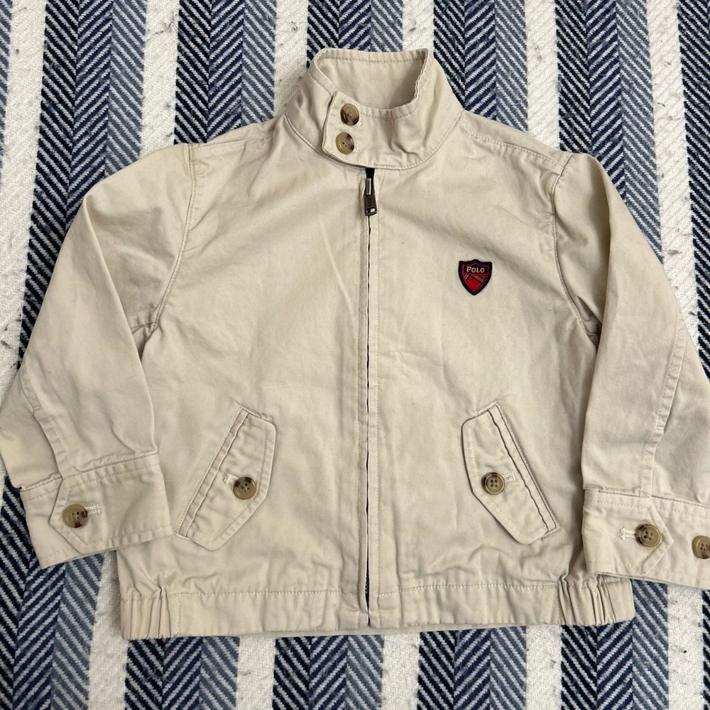 POLO RALPH LAUREN BOYS GOLF LIGHTWEIGHTED JACKET SIZE 24 M KHAKI 100% COTTON